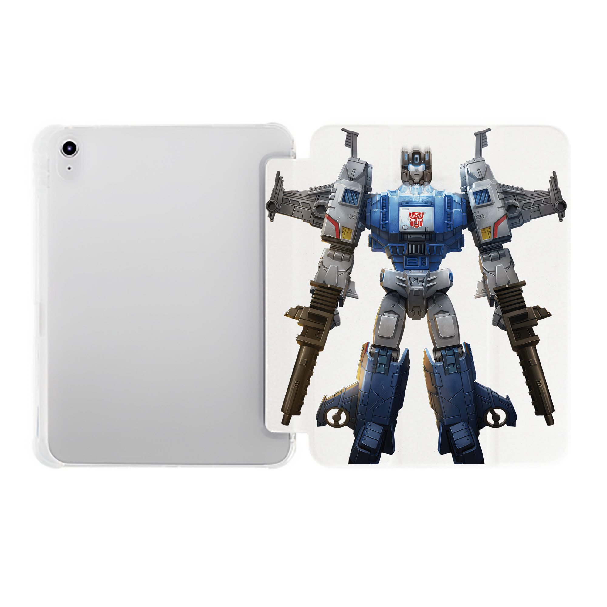 （画像用） Transformers トランスフォーマー IPad ケース ペン収納付き 三つ折りスタンド PUレザー×シリコン 対応機種9.5/10.5/10.9インチ
